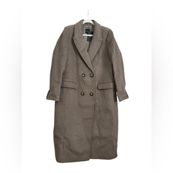 🩷 RW & CO. Women's Long Double Breasted Wool Coat - Gray/Brown. Size: XXL.(1697) - Picture 2 of 12